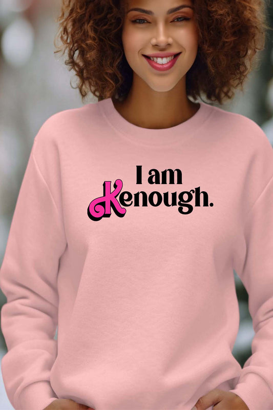 COULEUR:Rose|Sweat Col Rond Femme | i am kenough Rose