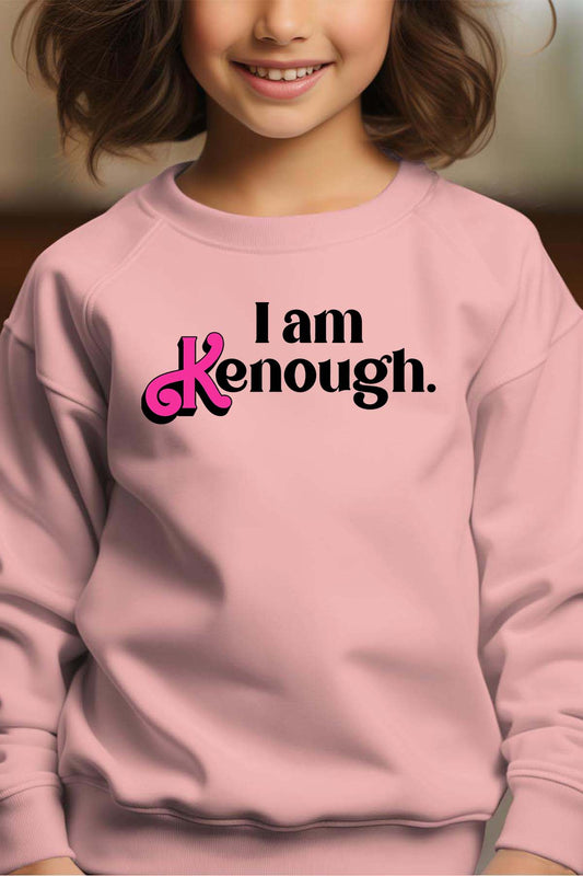 COULEUR:Rose|Sweat Col Rond Fille | i am kenough Rose