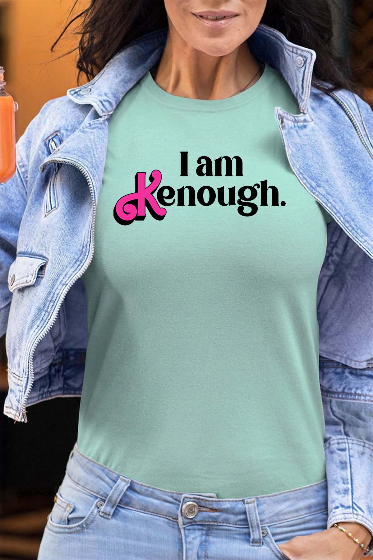 COULEUR:Vert d'eau|T-shirt Femme | i am kenough Vert d'eau