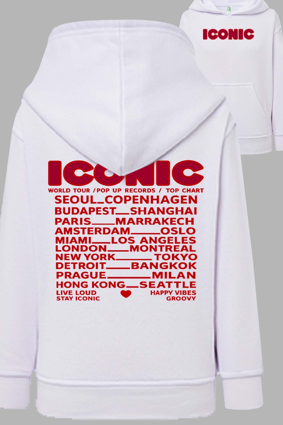 COULEUR:Blanc|Sweat Capuche Femme | iconic Blanc