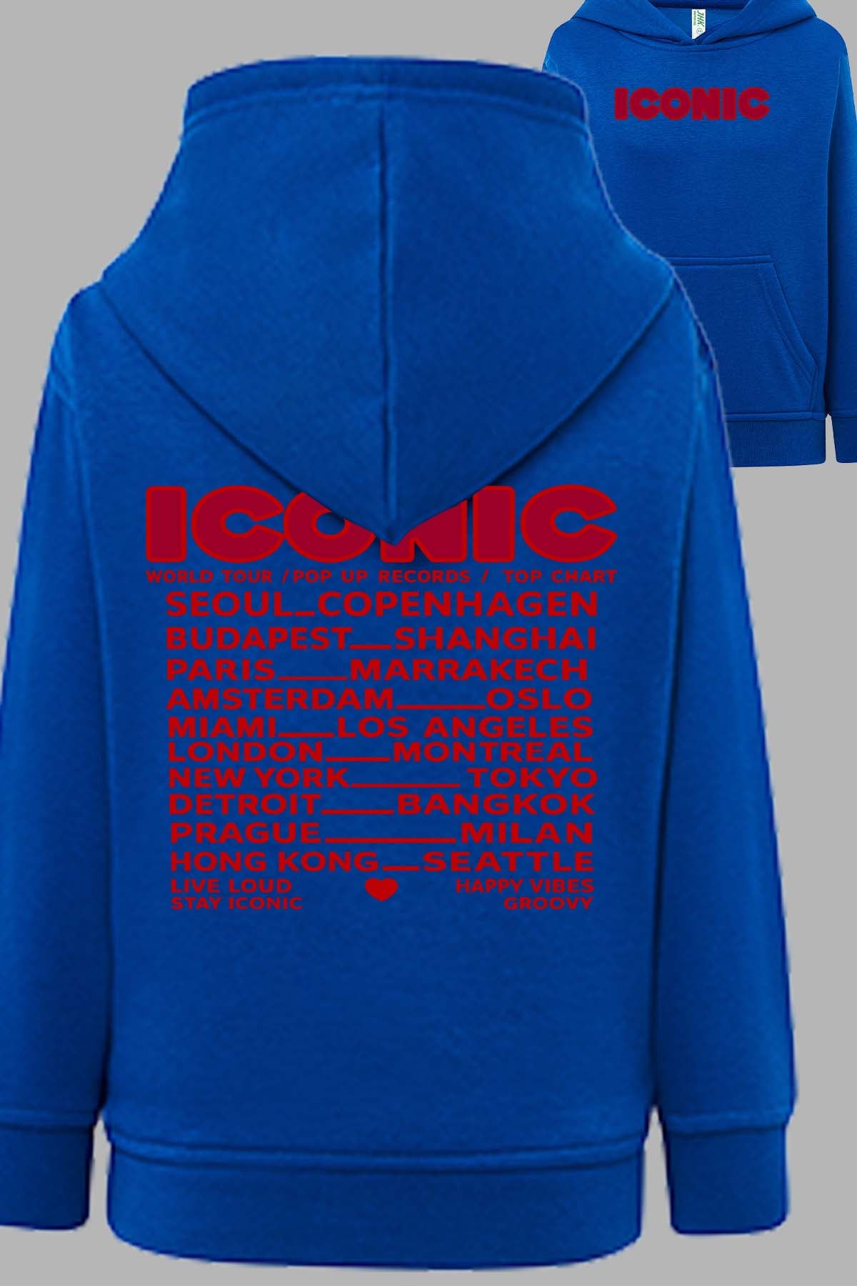 COULEUR:Bleu Roi|Sweat Capuche Femme | iconic Bleu Roi