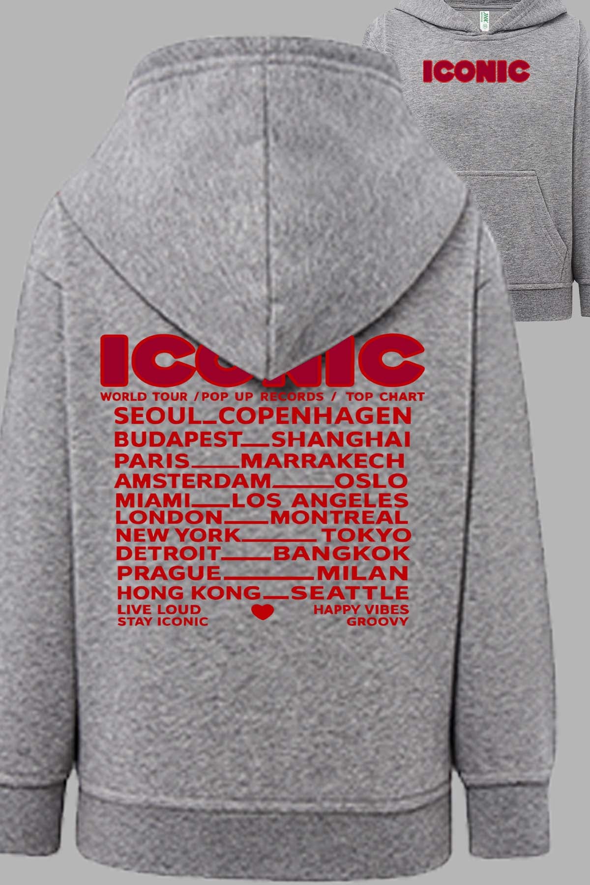 COULEUR:Gris|Sweat Capuche Femme | iconic Gris