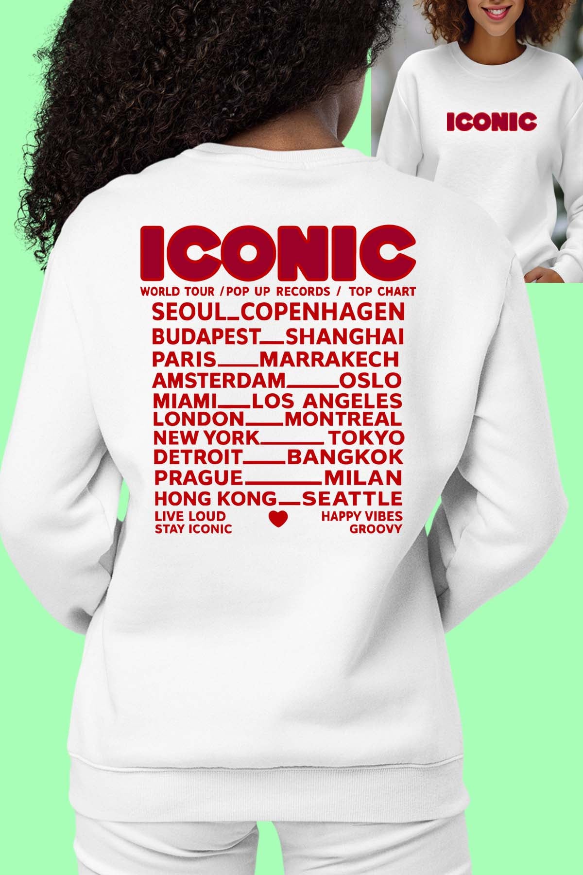 COULEUR:Blanc|Sweat Col Rond Femme | iconic Blanc