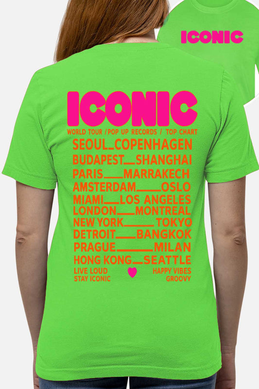 COULEUR:Vert Clair|T-shirt Femme | iconic Fluo Orange Vert Clair