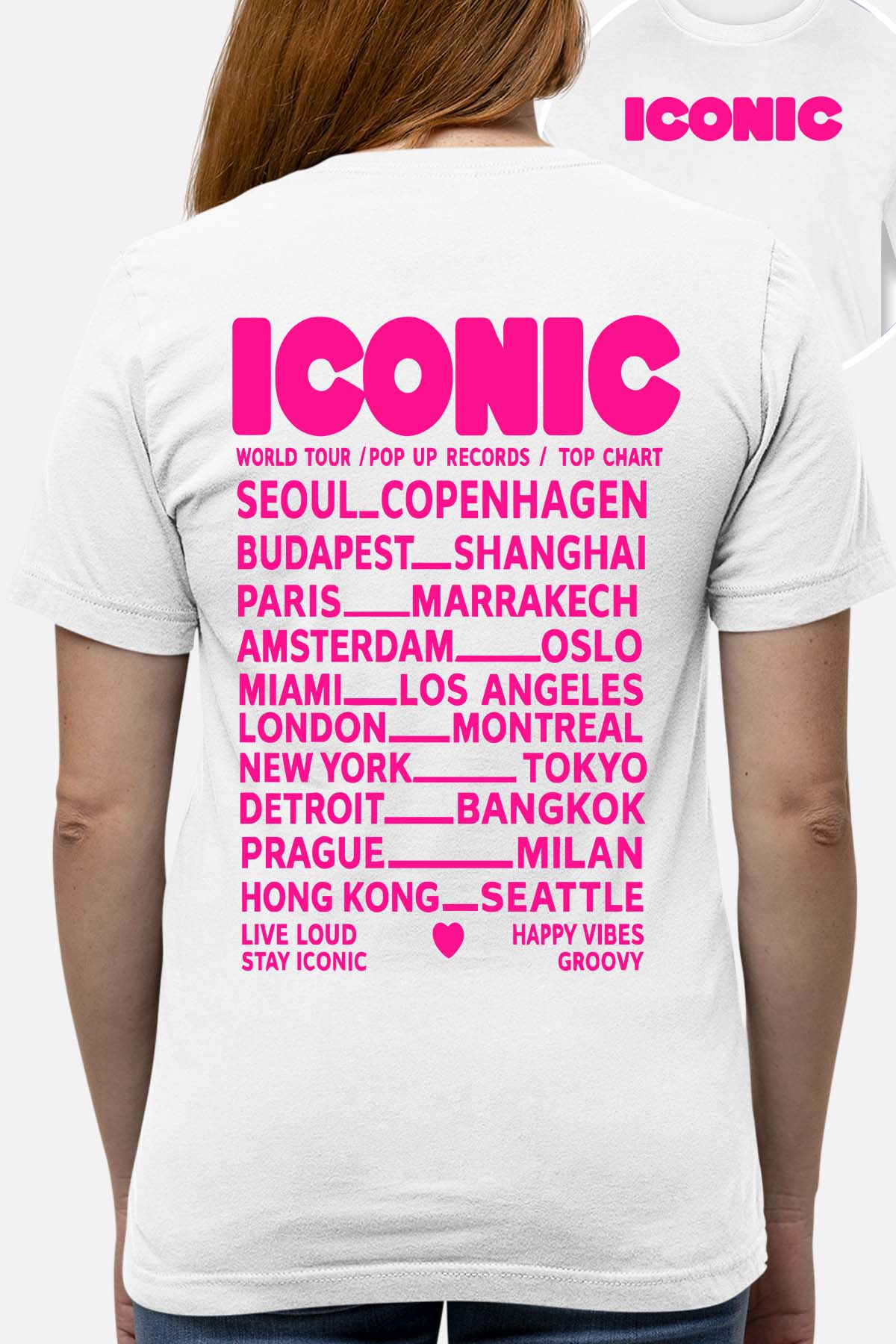 T-shirt Femme| Iconic Fluo Rose