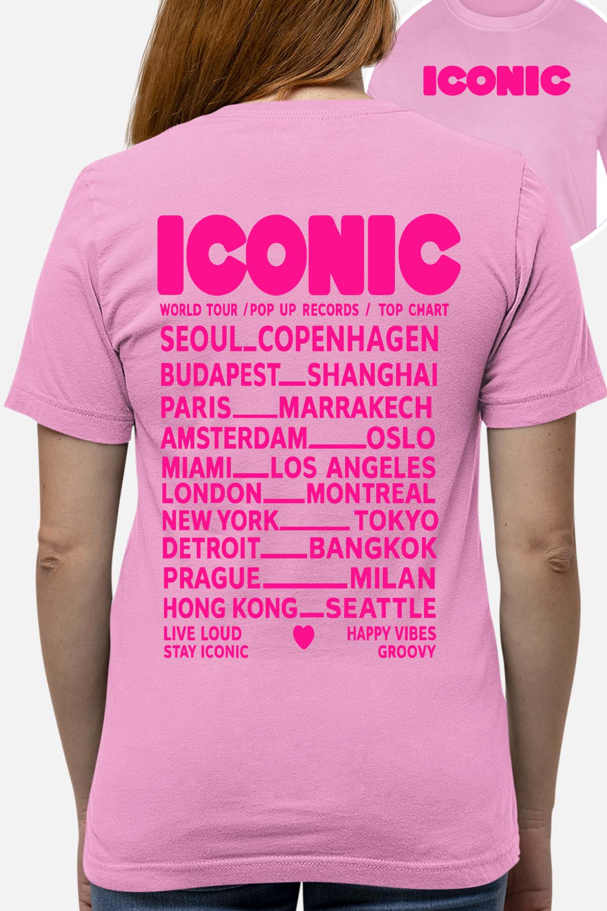 T-shirt Femme| Iconic Fluo Rose