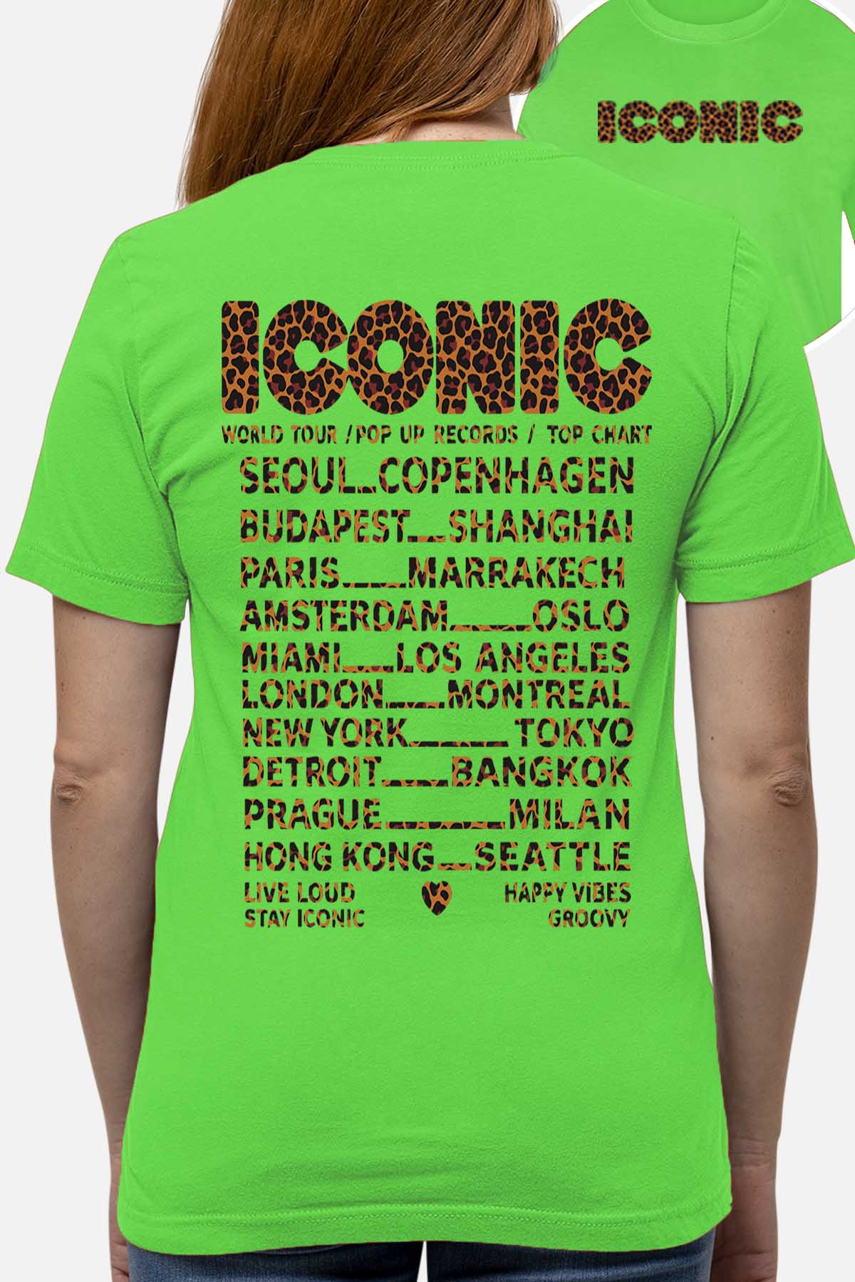 COULEUR:Vert Clair|T-shirt Femme | iconic leo Vert Clair
