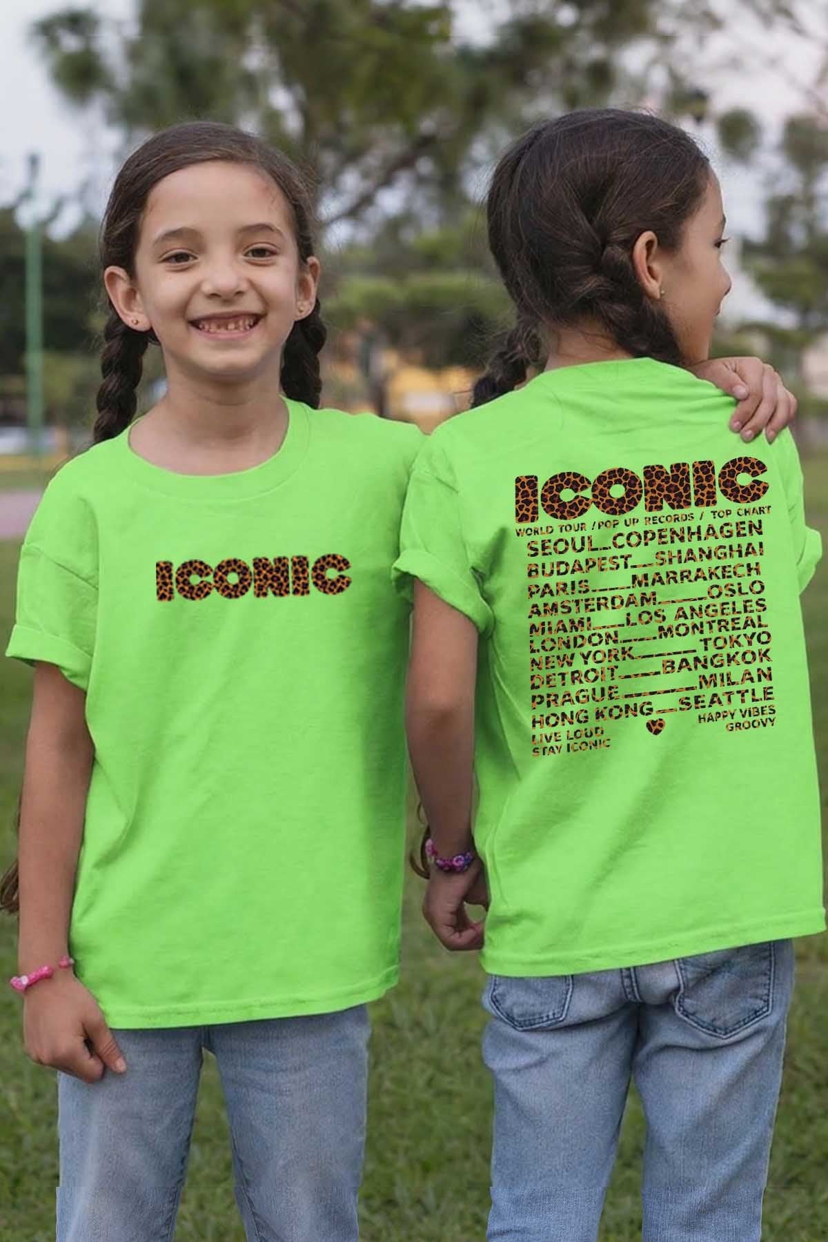 COULEUR:Vert Clair|T-shirt Fille | iconic leo Vert Clair