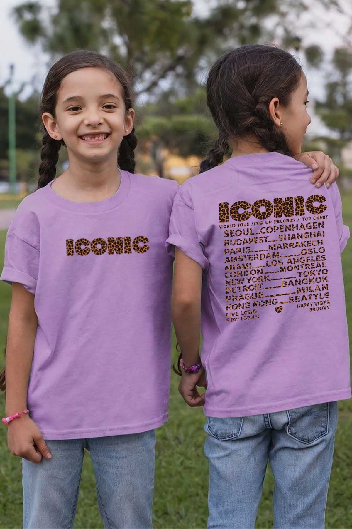 COULEUR:violet|T-shirt Fille | iconic leo violet
