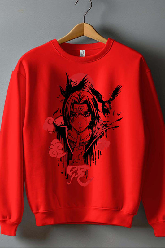 COULEUR:Rouge|Sweat Col Rond Garçon | itachi crows Rouge