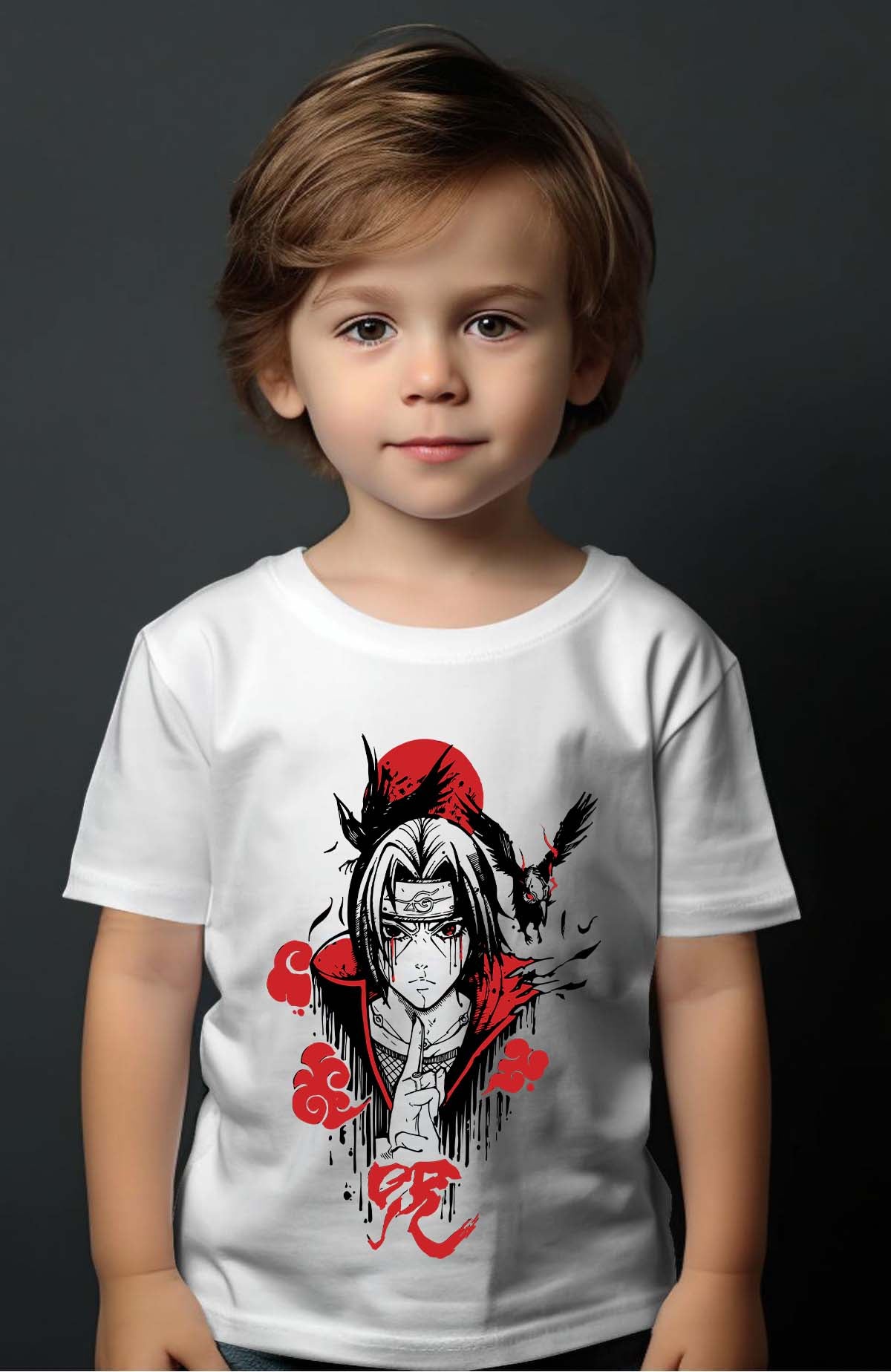 COULEUR:Blanc|T-shirt Garçon | itachi crows Blanc