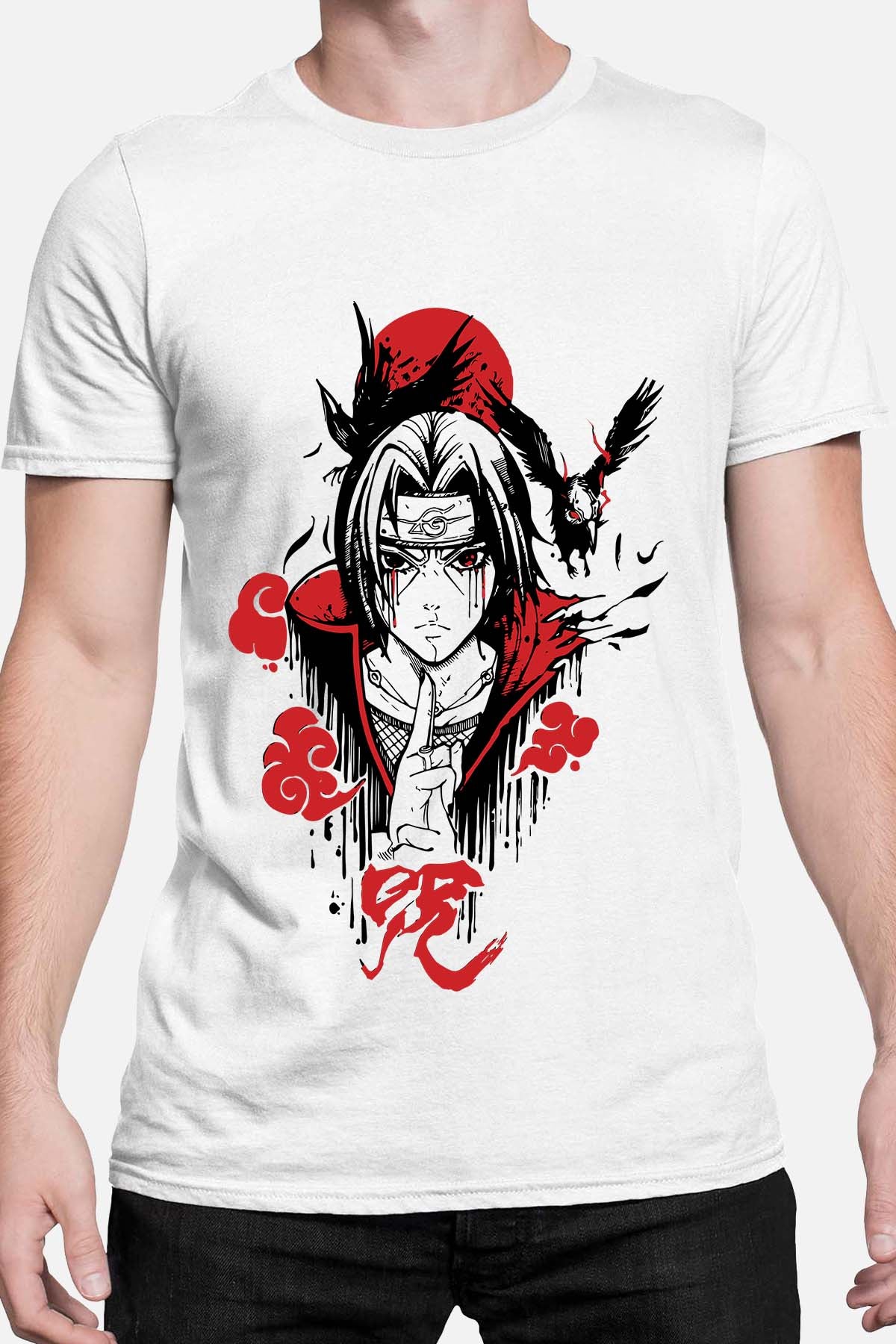 COULEUR:Blanc|T-shirt Homme | itachi crows Blanc