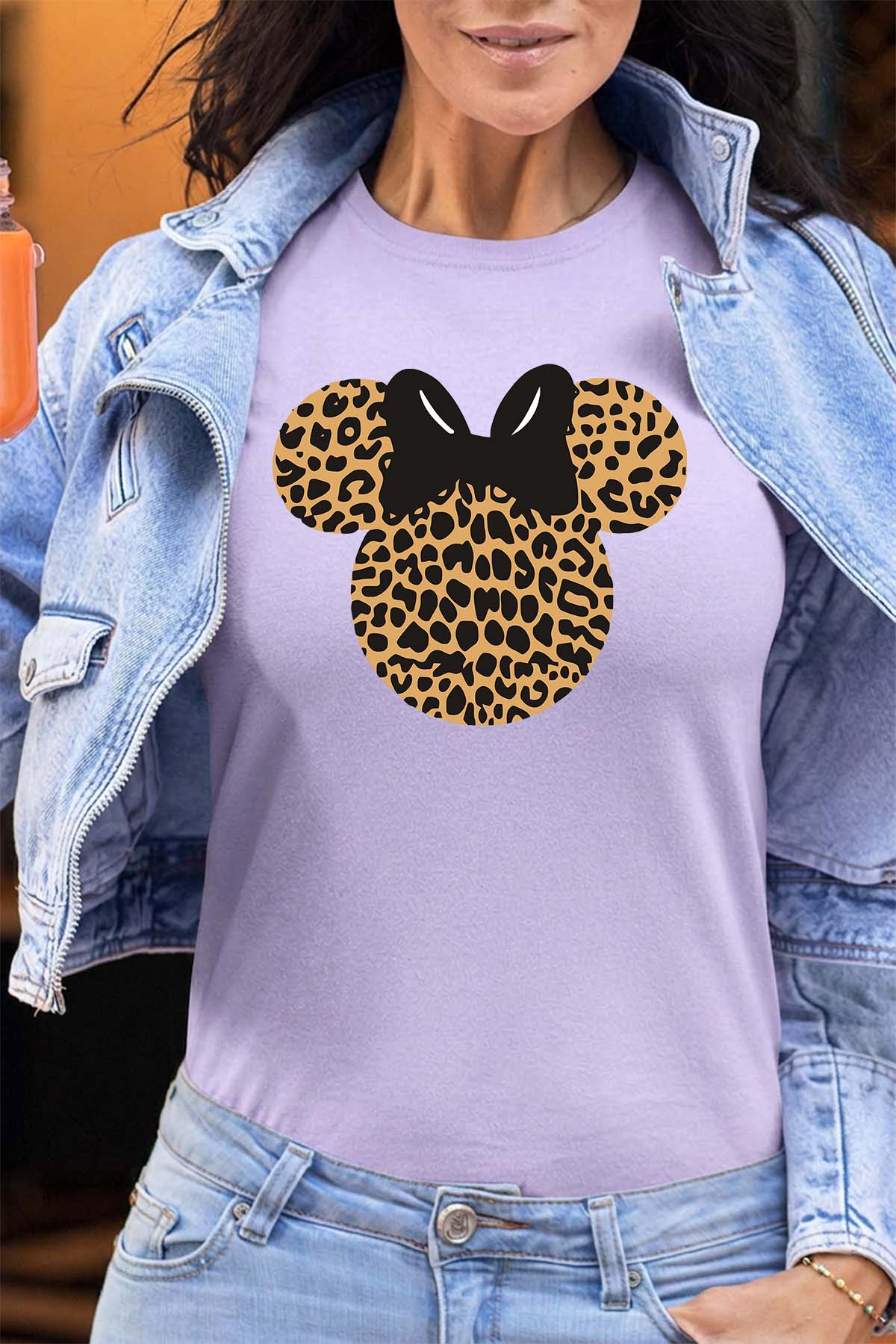 COULEUR:Violet|T-shirt Femme | leopard Minnie Violet