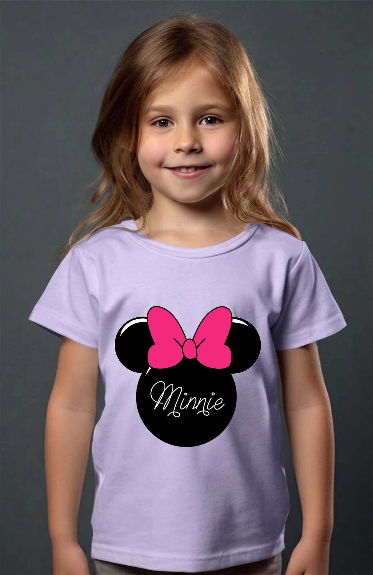COULEUR:Violet|T-shirt Fille | logo minnie Violet