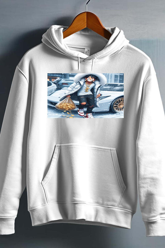 COULEUR:Blanc|Sweat Capuche Homme | luffy braco 2023 Blanc