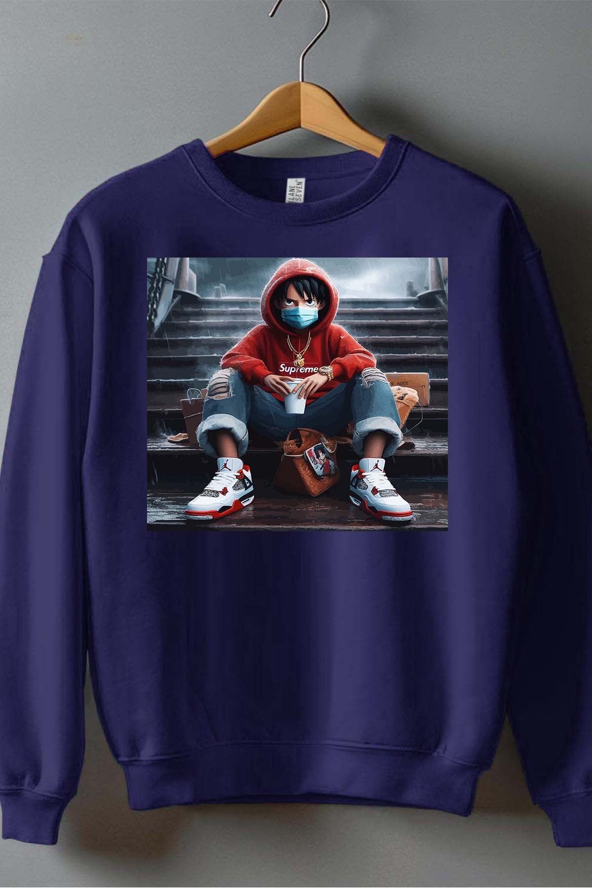 COULEUR:Marine|Sweat Col Rond Homme | luffy escal 2023 Marine