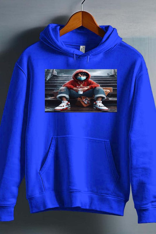 COULEUR:Bleu Roi|Sweat Capuche Garçon | luffy escal 2023 Bleu Roi