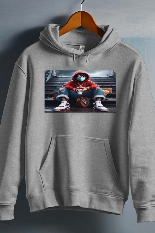 COULEUR:Gris|Sweat Capuche Garçon | luffy escal 2023 Gris