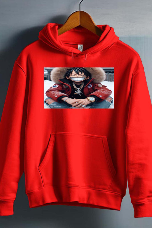 COULEUR:Rouge|Sweat Capuche Homme | luffy golri Rouge