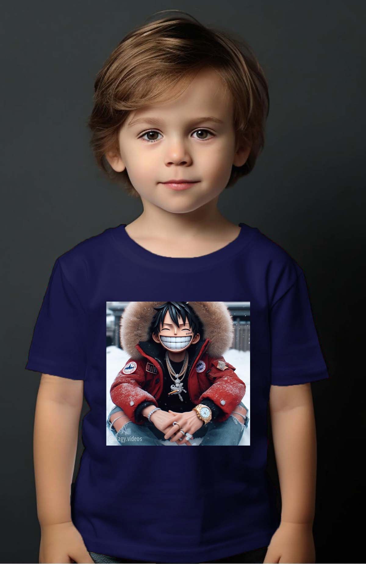 COULEUR:Marine|T-shirt Garçon | luffy golri Marine