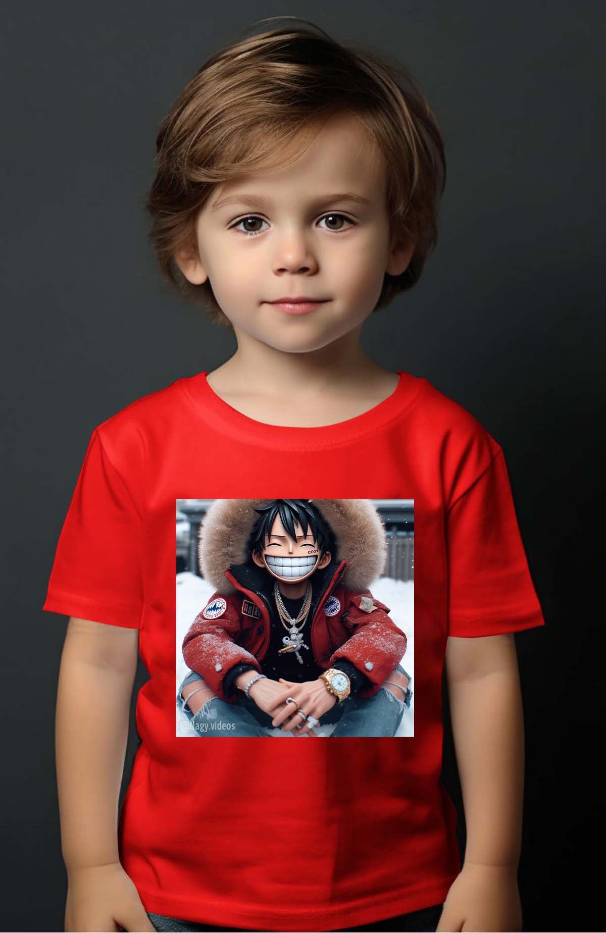 COULEUR:Rouge|T-shirt Garçon | luffy golri Rouge