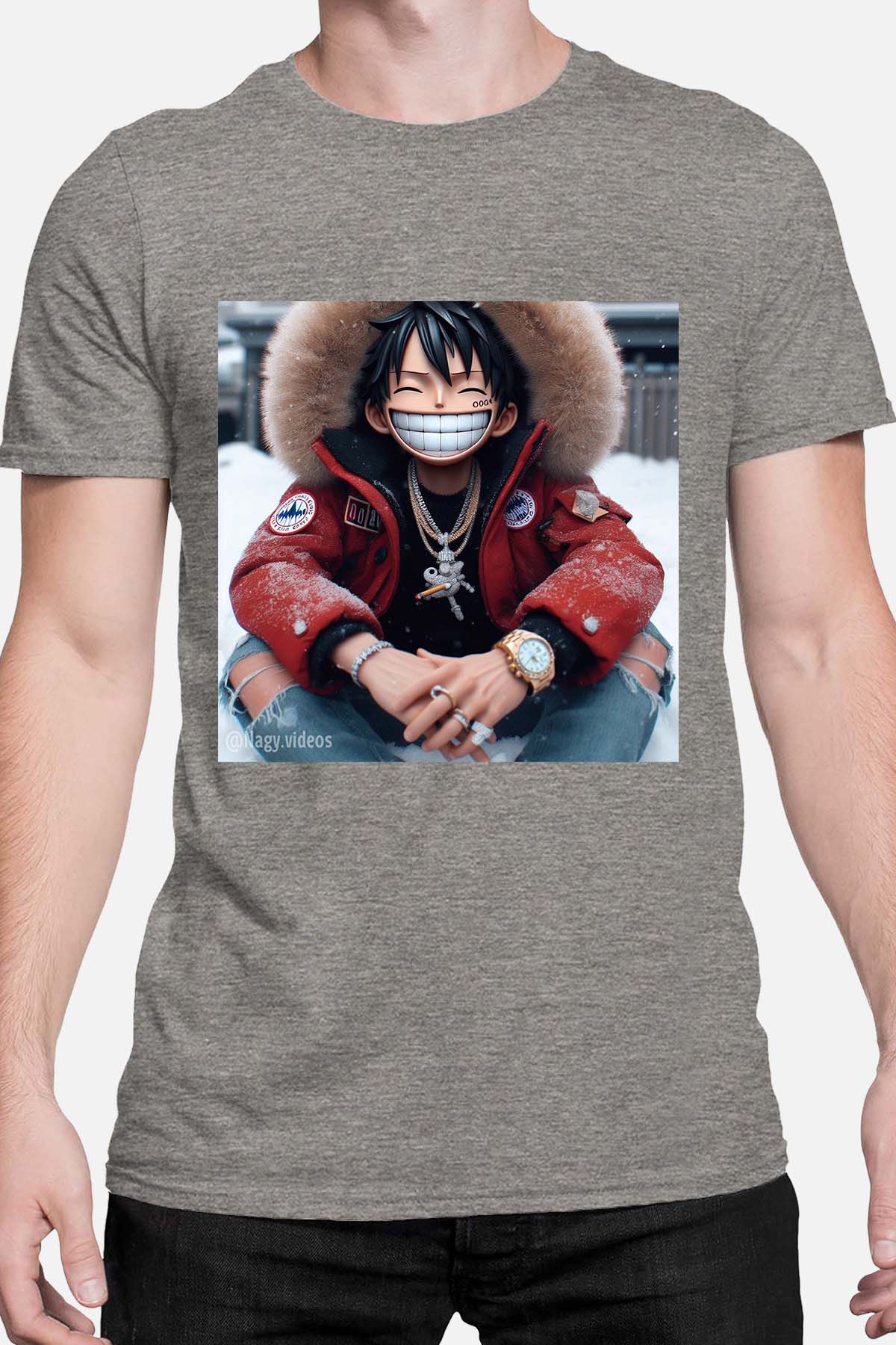 COULEUR:Gris|T-shirt Homme | luffy golri Gris