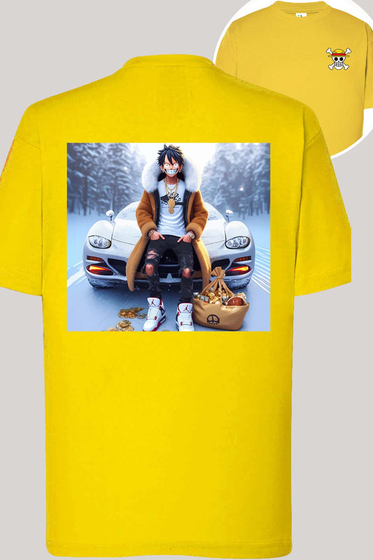 COULEUR:Jaune|T-shirt Garçon | luffy neige Jaune