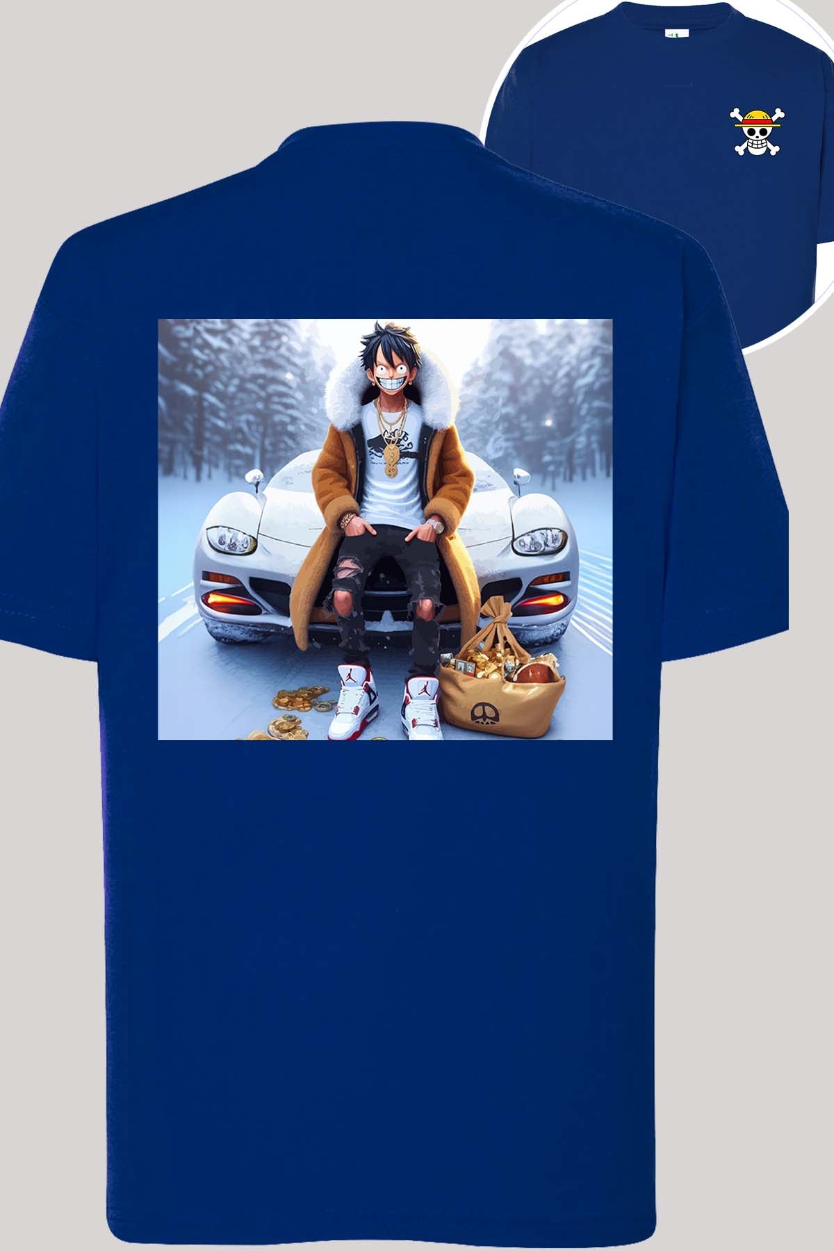 COULEUR:Marine|T-shirt Garçon | luffy neige Marine