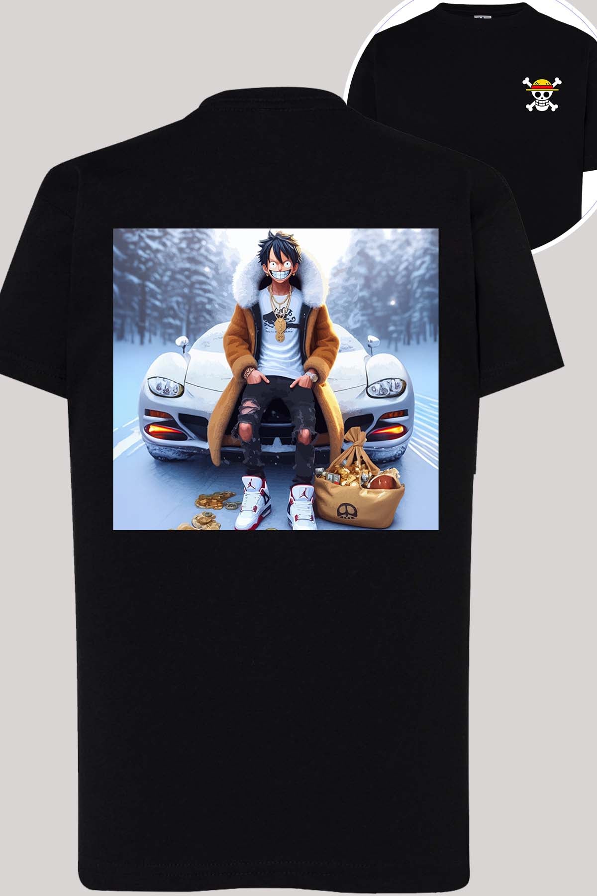 COULEUR:Noir|T-shirt Garçon | luffy neige Noir