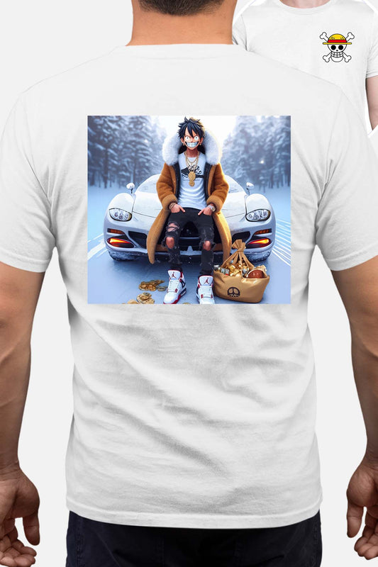 COULEUR:Blanc|T-shirt Homme | luffy neige Blanc