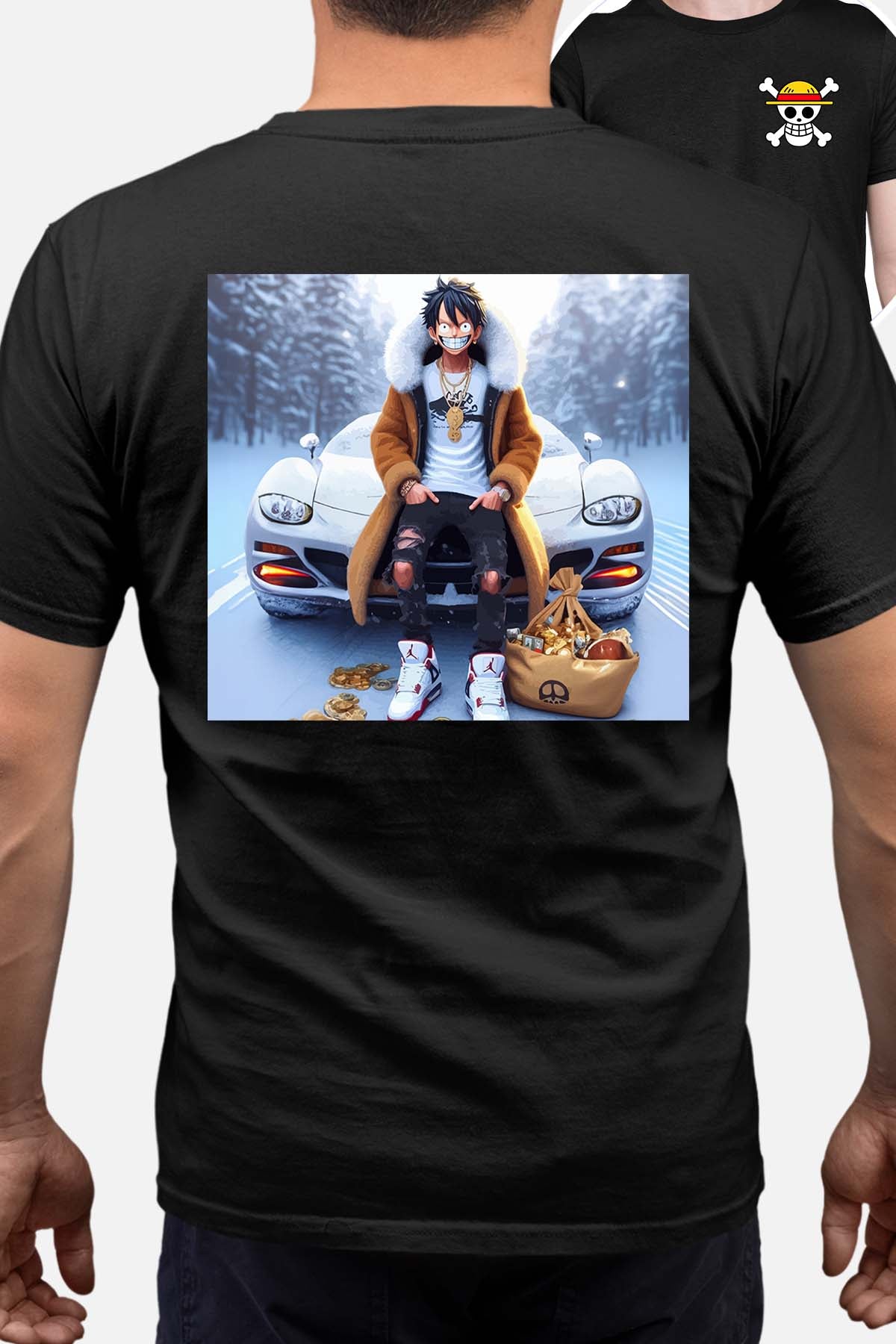 COULEUR:Noir|T-shirt Homme | luffy neige Noir