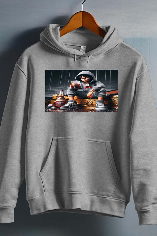 COULEUR:Gris|Sweat Capuche Homme | luffy tisse Gris