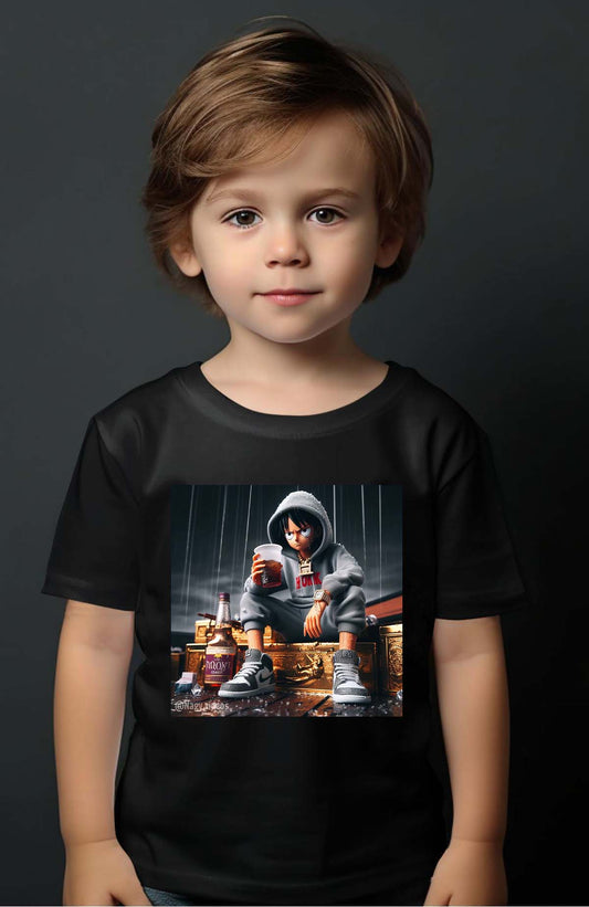 COULEUR:Noir|T-shirt Garçon | luffy tisse Noir