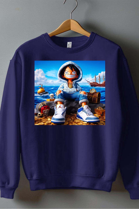 COULEUR:Marine|Sweat Col Rond Homme | luffy urban 2023 Marine