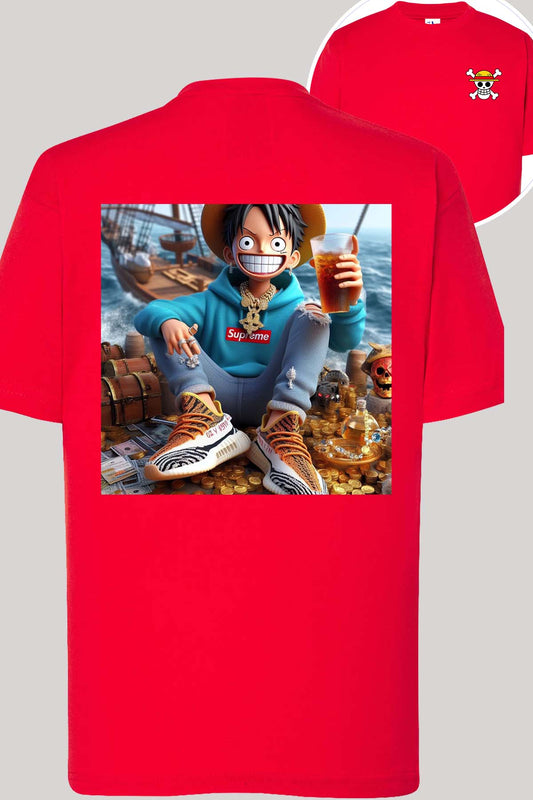 COULEUR:Rouge|T-shirt Garçon | luffy urban Boisson Rouge