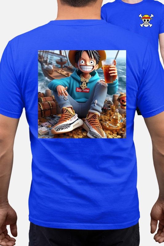 COULEUR:Bleu Roi|T-shirt Homme | luffy urban Boisson Bleu Roi