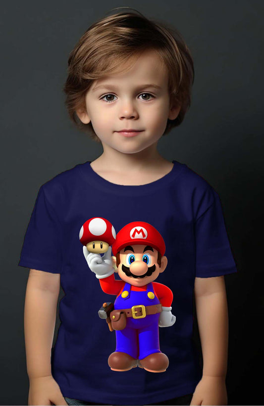 COULEUR:Marine|T-shirt Garçon | mario champignon Marine