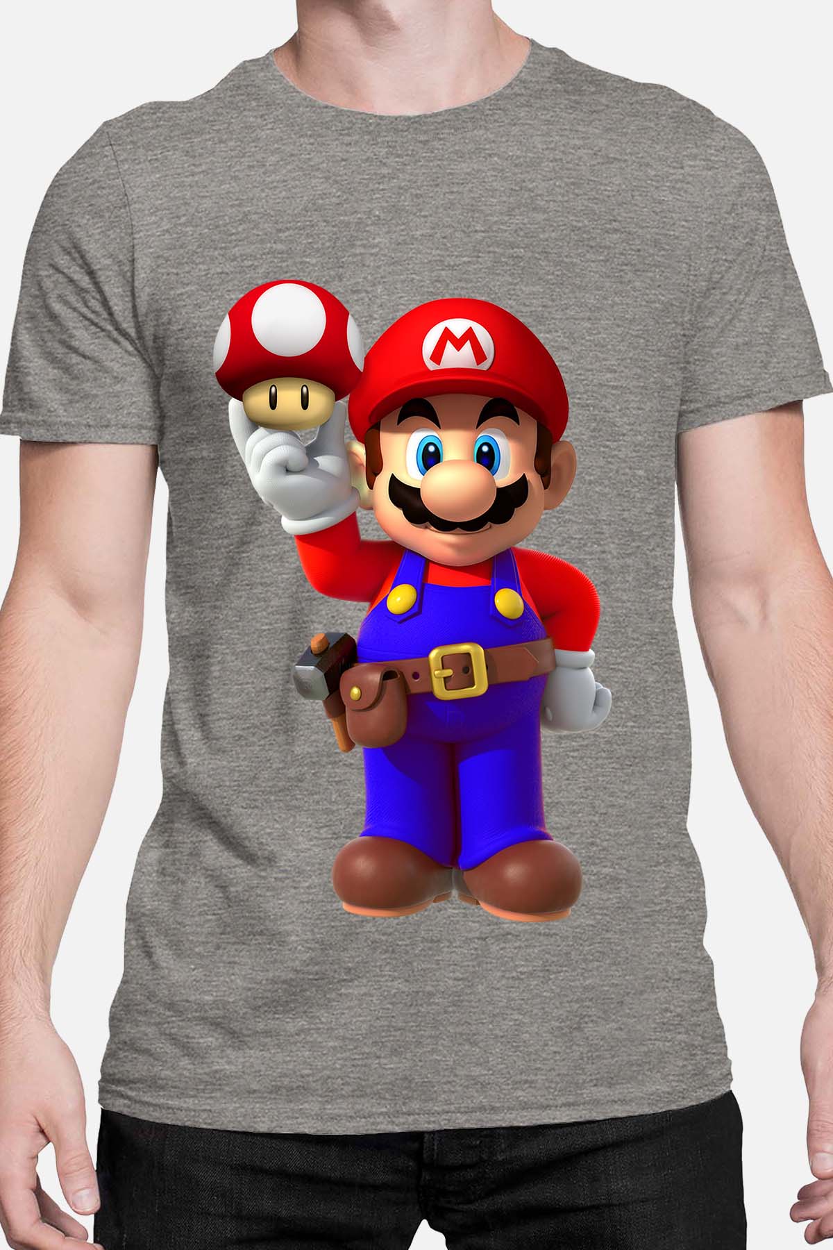 COULEUR:Gris|T-shirt Homme | mario champignon Gris