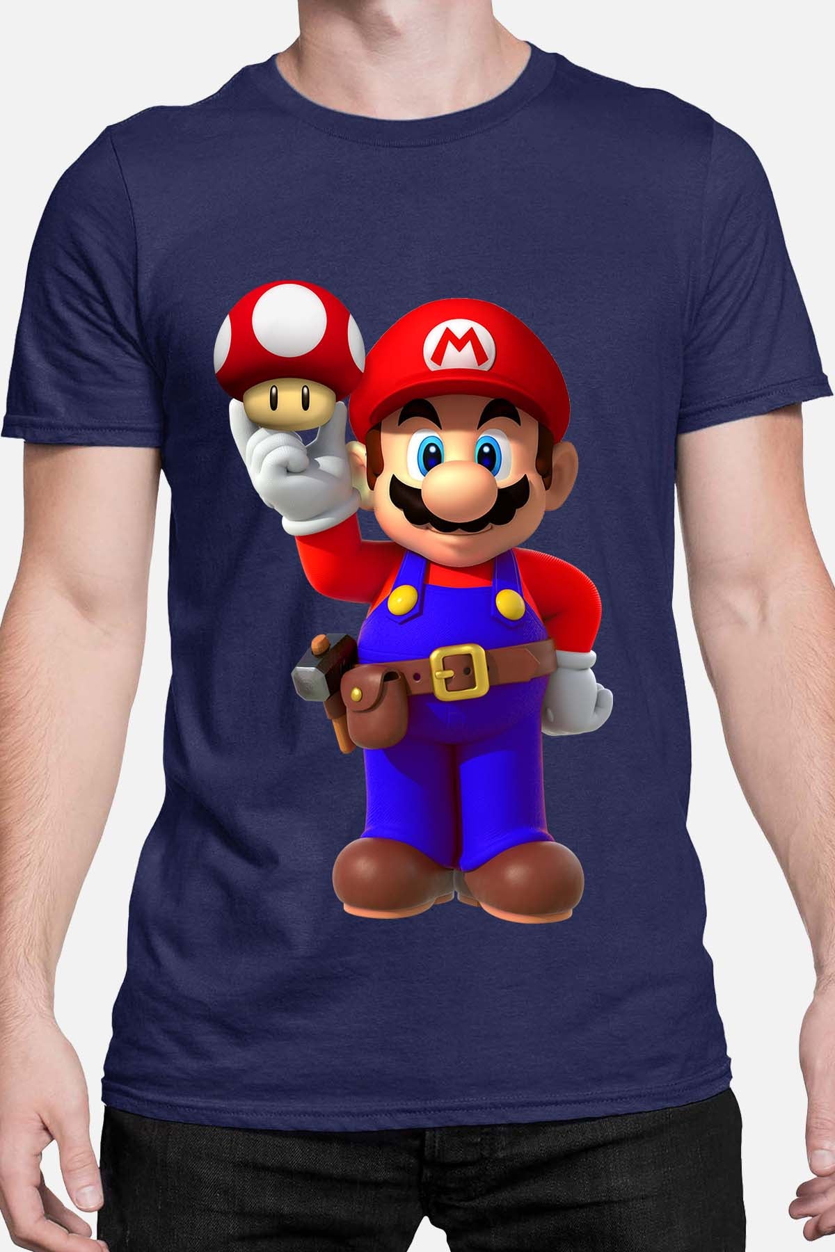 COULEUR:Marine|T-shirt Homme | mario champignon Marine