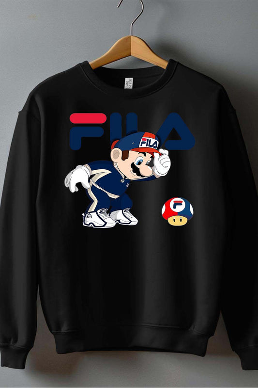 COULEUR:Noir|Sweat Col Rond Garçon | mario fila Noir