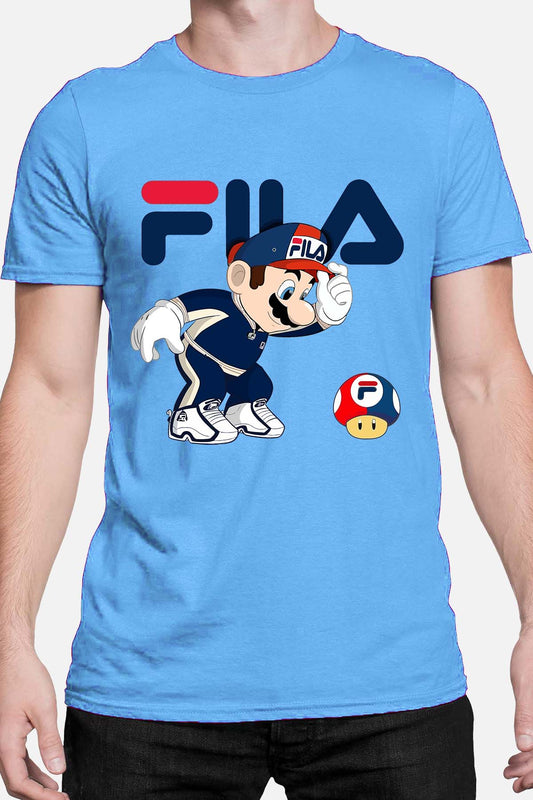 COULEUR:Bleu Ciel|T-shirt Homme | mario fila Bleu Ciel