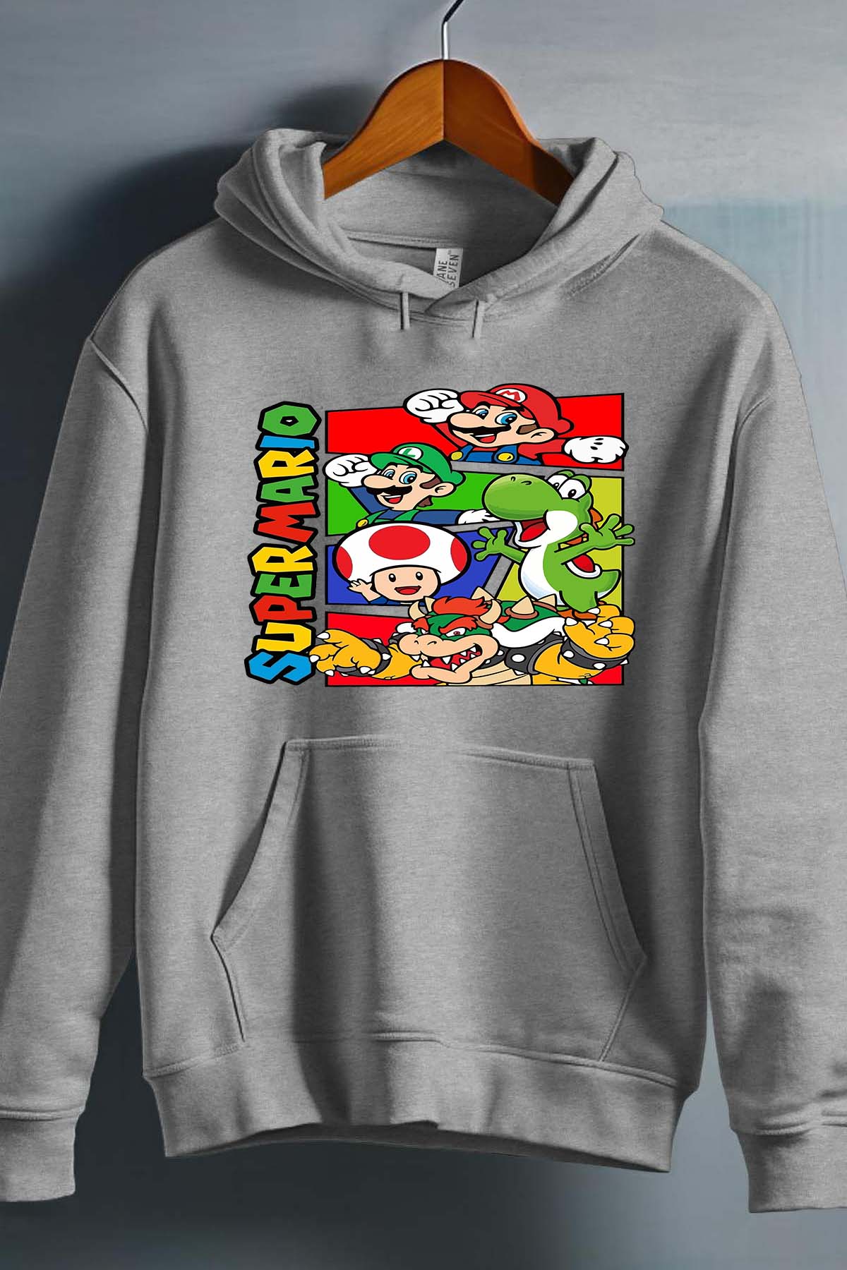 COULEUR:Gris|Sweat Capuche Garçon | mario friends Gris