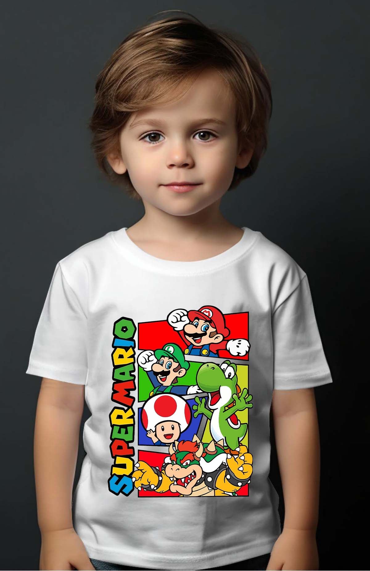 COULEUR:Blanc|T-shirt Garçon | mario friends Blanc