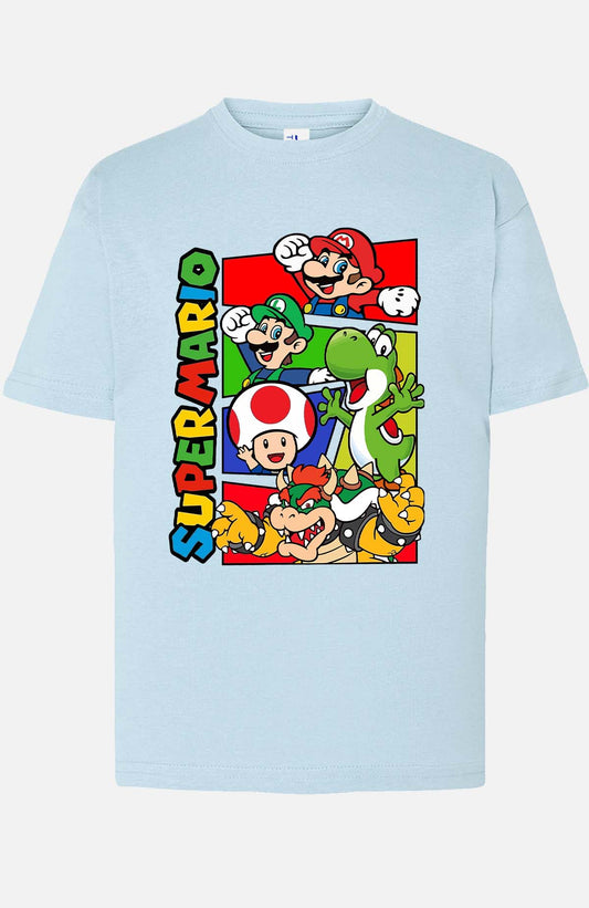COULEUR:Bleu Ciel|T-shirt Garçon | mario friends Bleu Ciel