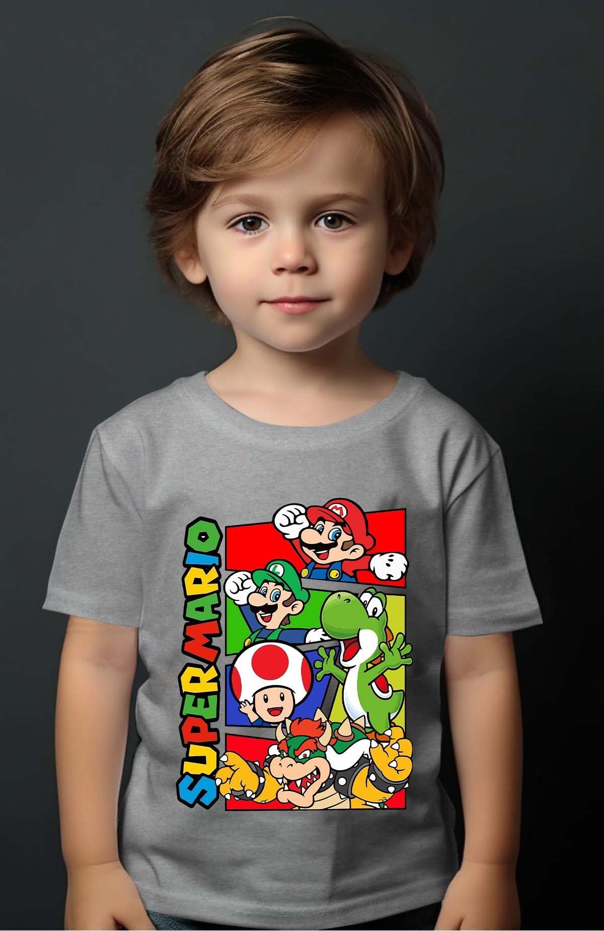 COULEUR:Gris|T-shirt Garçon | mario friends Gris