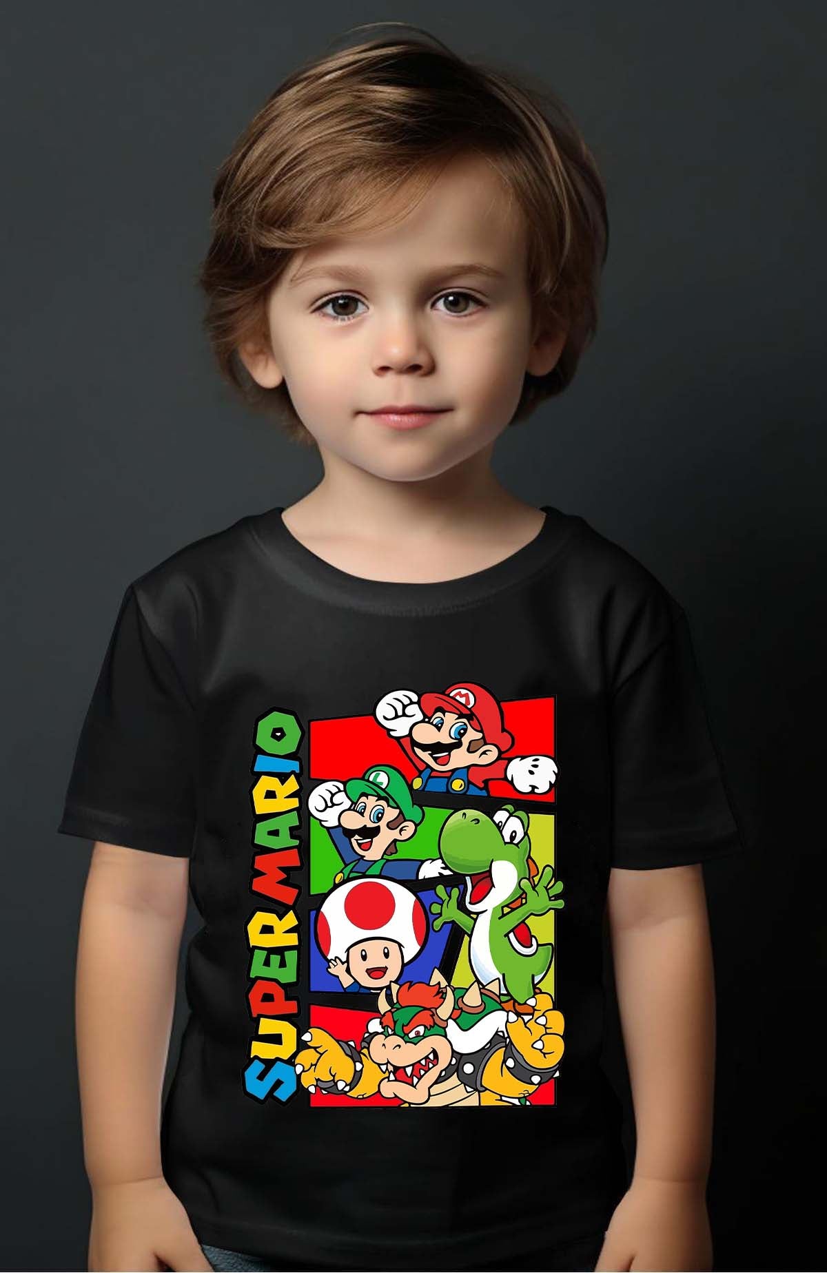 COULEUR:Noir|T-shirt Garçon | mario friends Noir