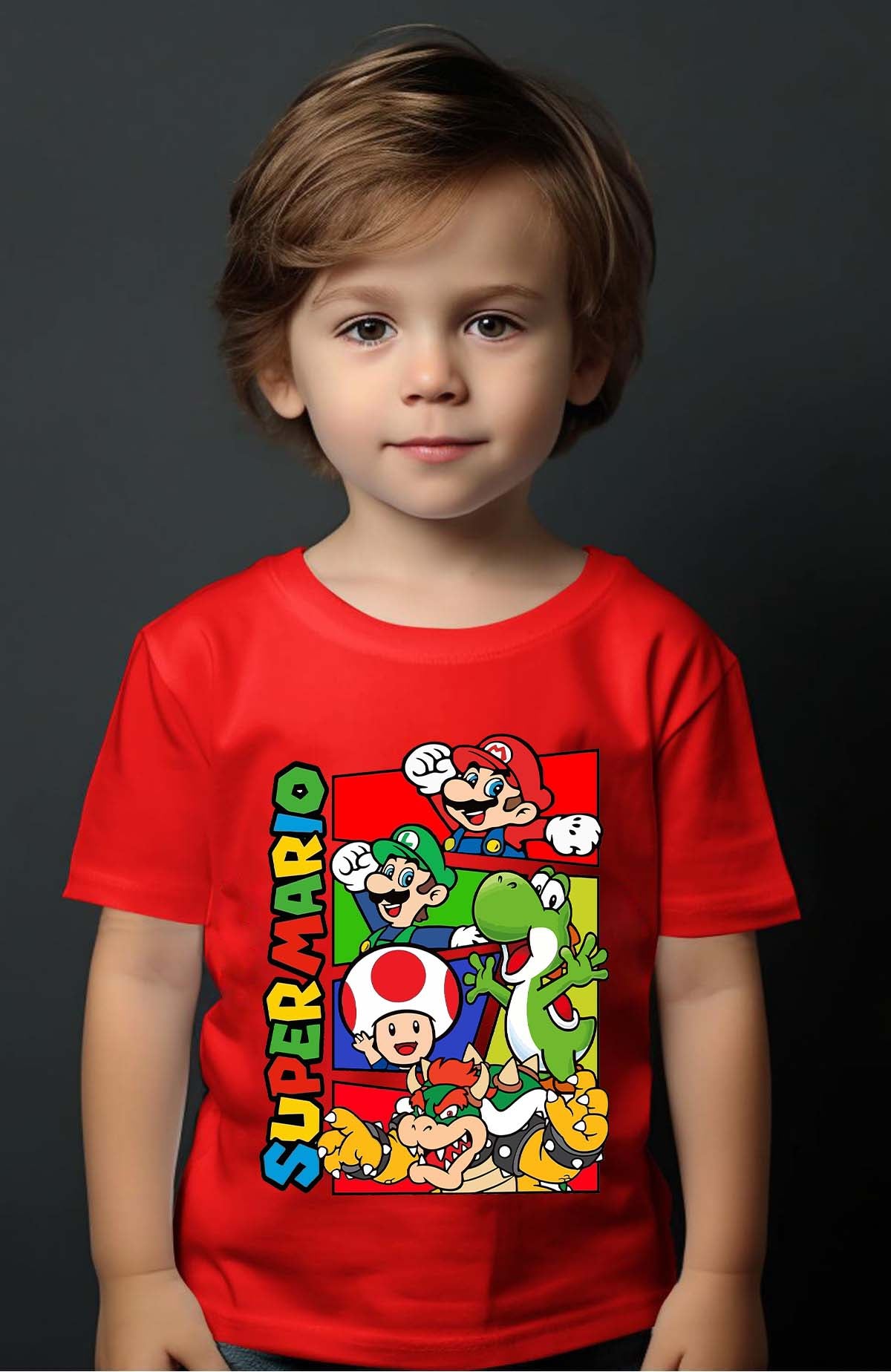 COULEUR:Rouge|T-shirt Garçon | mario friends Rouge