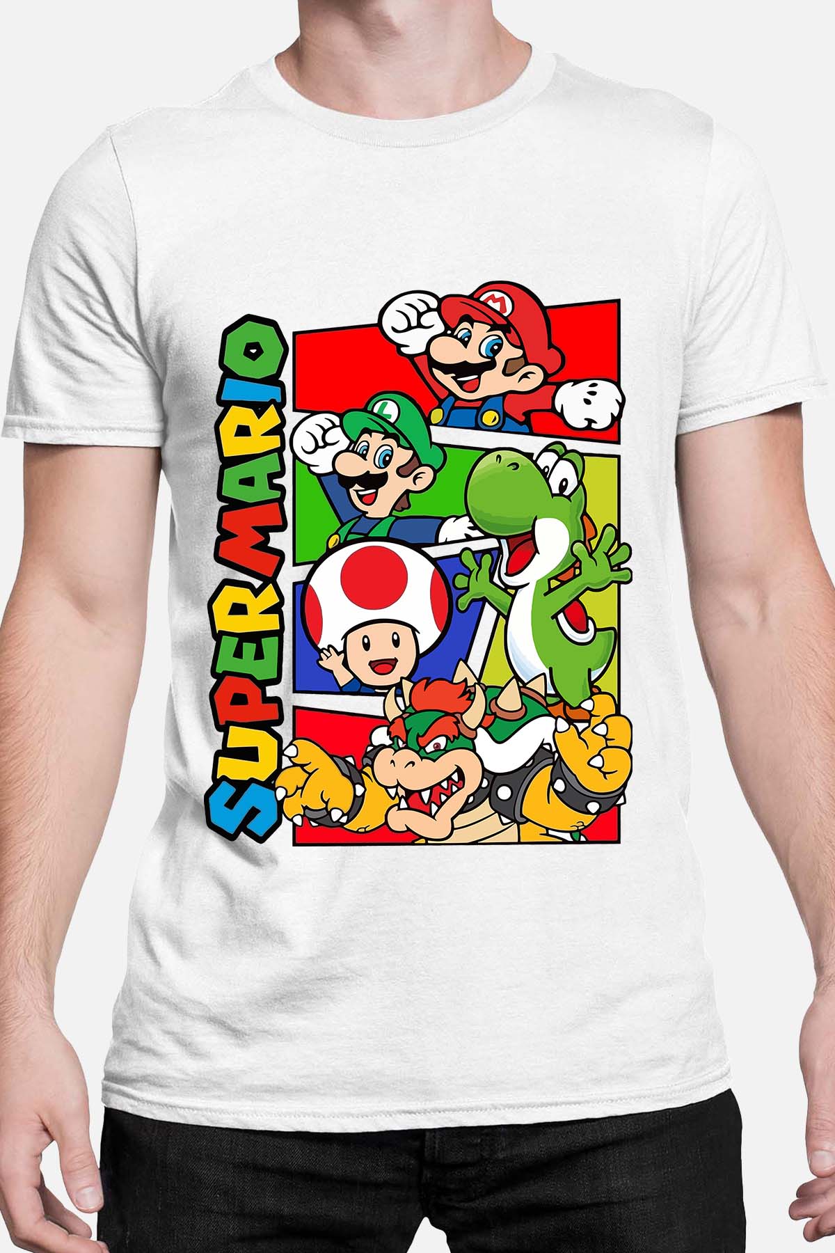 COULEUR:Blanc|T-shirt Homme | mario friends Blanc