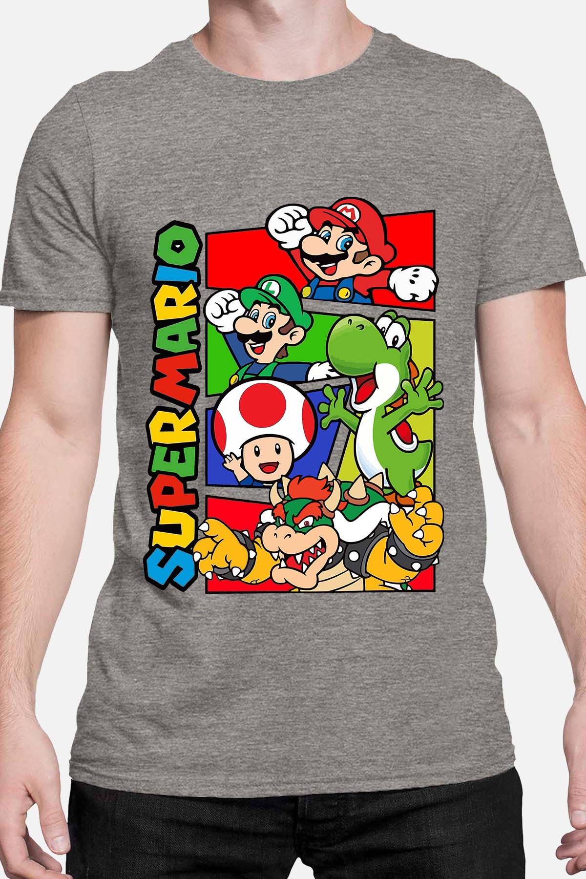 COULEUR:Gris|T-shirt Homme | mario friends Gris