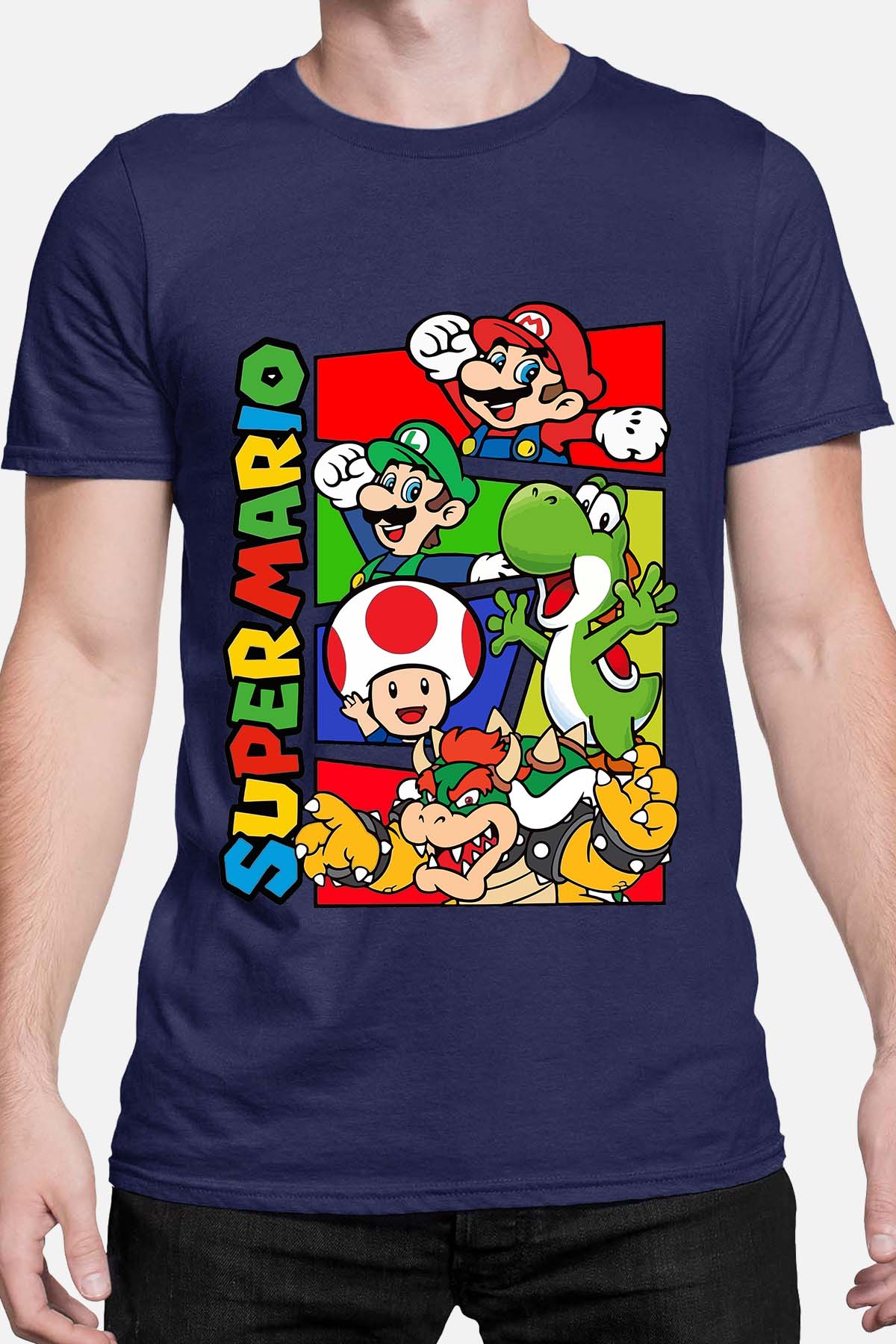 COULEUR:Marine|T-shirt Homme | mario friends Marine